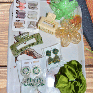 Trendy Hair Accessories & Earrings Combo Set – Women’s Styling Kit